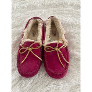 UGG Womens Dakota Moccasin Slip On Suede Sheepskin Shearling Sherpa Size 6